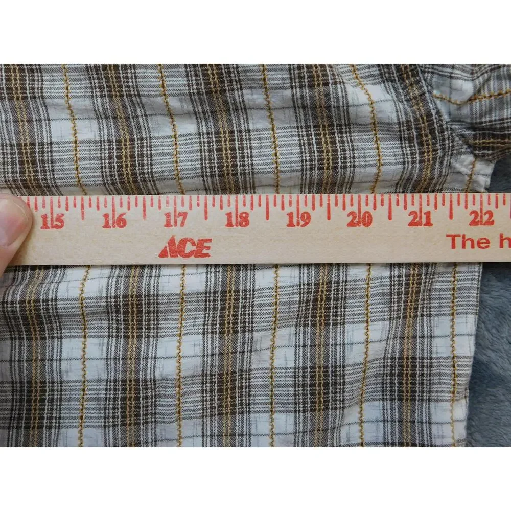 The North Face A5 Series Shirt Men Medium Brown Plaid Short Sleeve Button Hiking